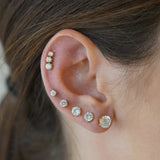 Tris earrings of zircons