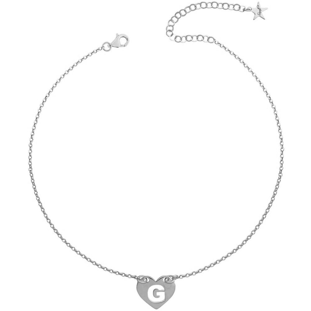 Collana  cuore e lettera traforata