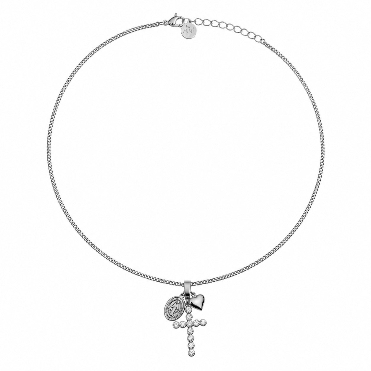 Collana croce e santino casual