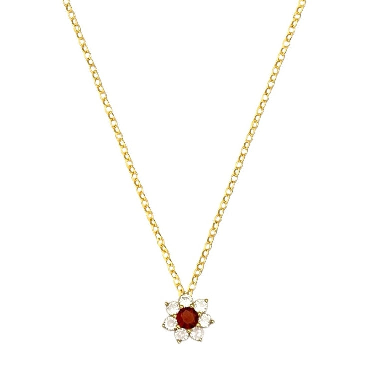 Collana Flowers Ruby Red