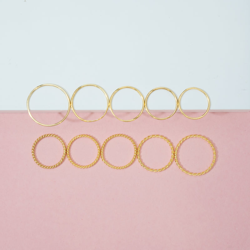 Set of 5 rings in 925 silver