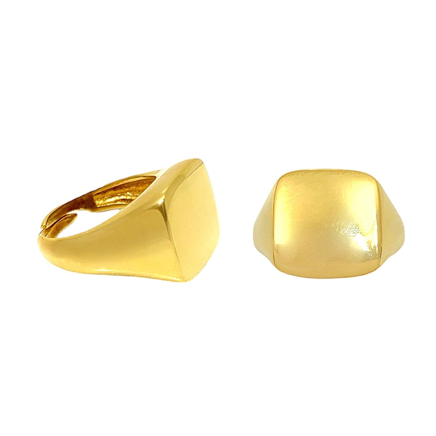 Anello Chevalier quadrato liscio
