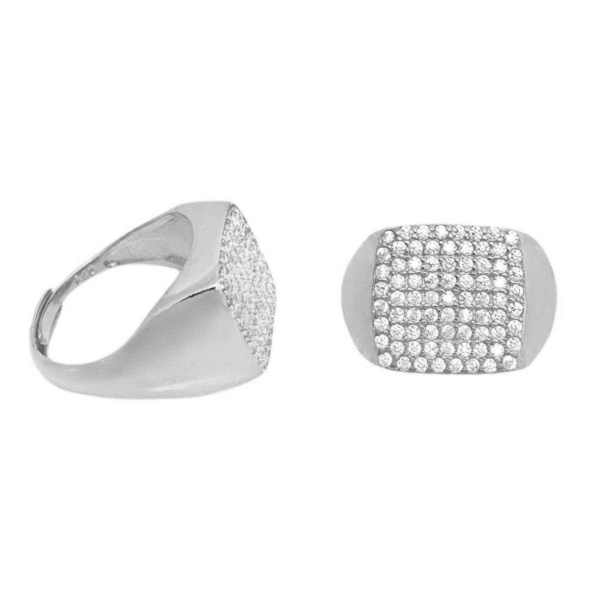 Anello Chevalier quadrato Luxury