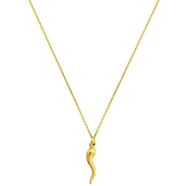 Necklace with gold horn