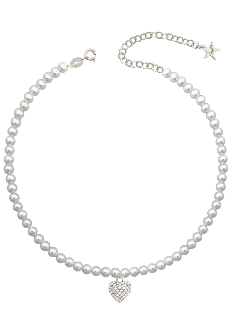 Collana heart pearl