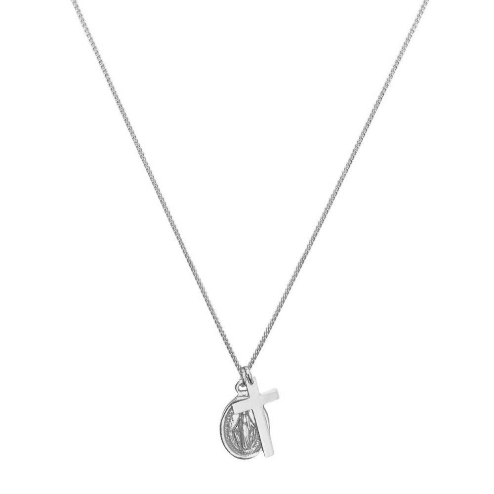 Collana croce e santino