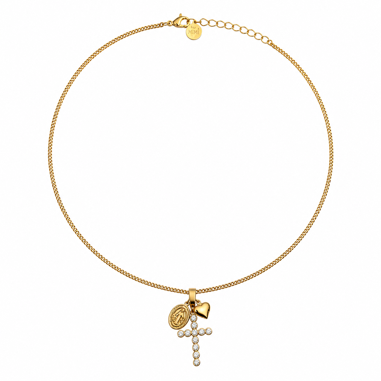 Collana croce e santino casual