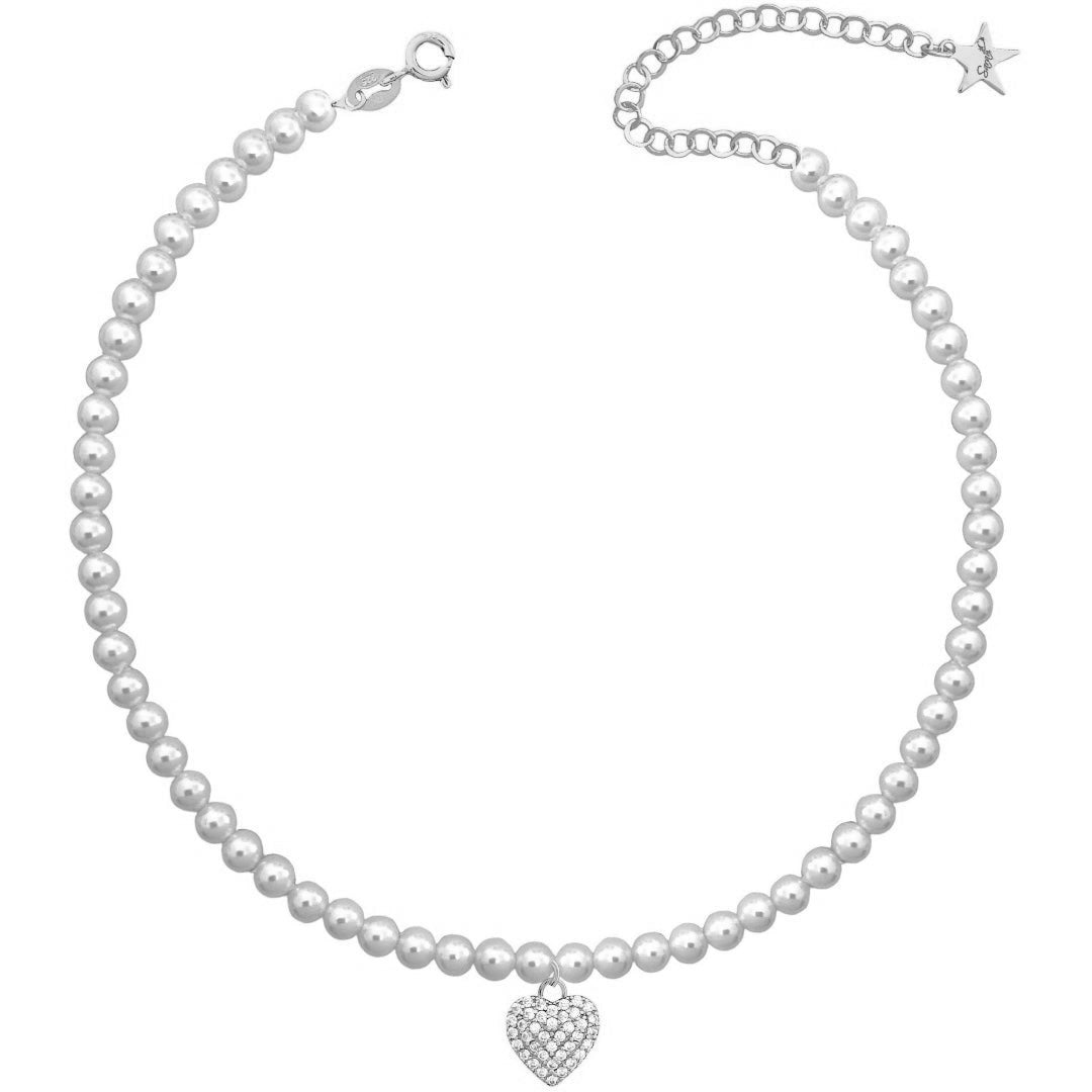 Heart pearl necklace