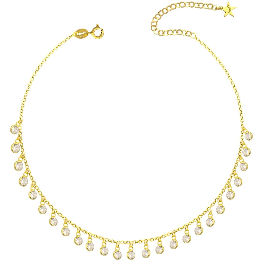 Necklace with pendant zircons