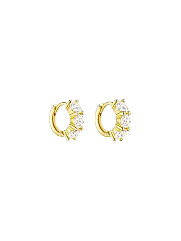 Double baguette mini hoops
