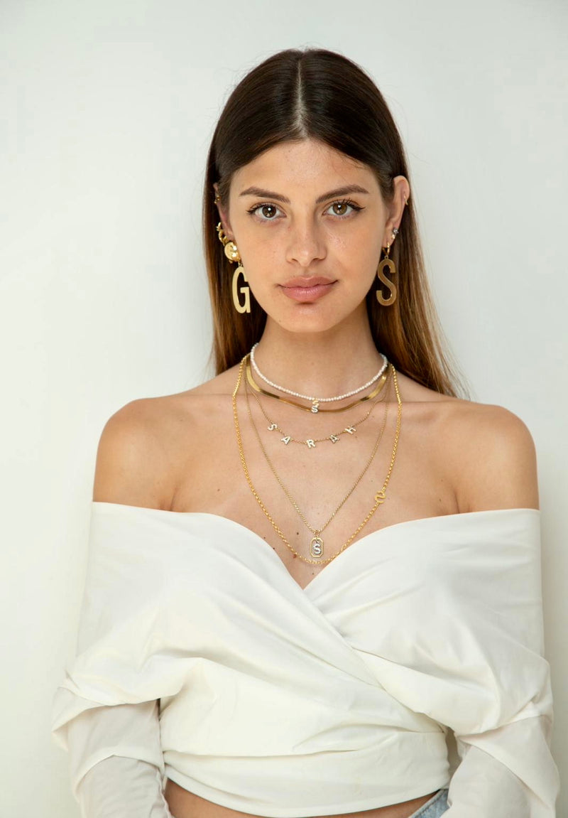 Collana letter pearl