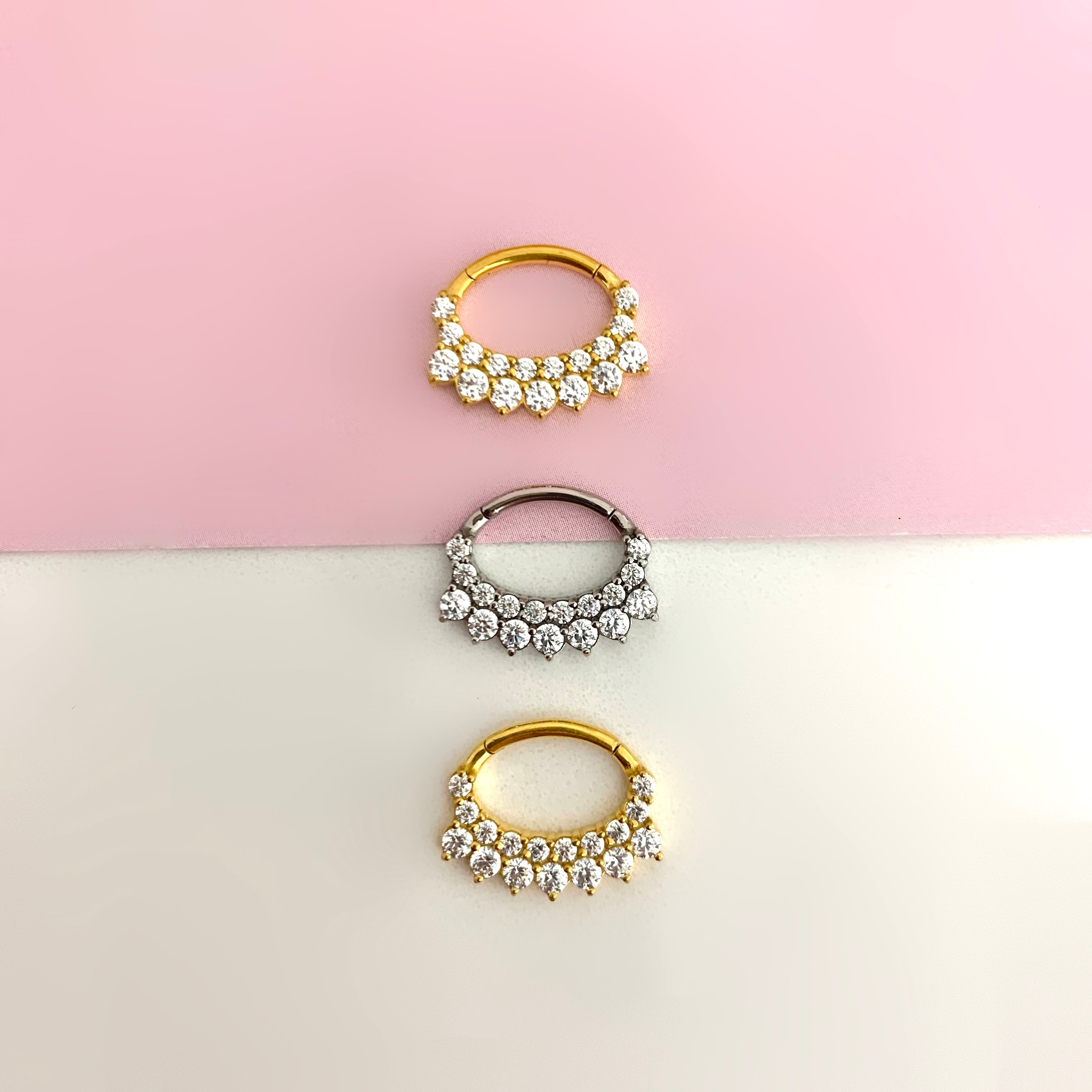 Piercing oval merletto