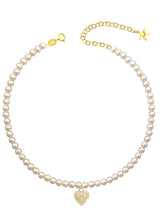 Collana heart pearl