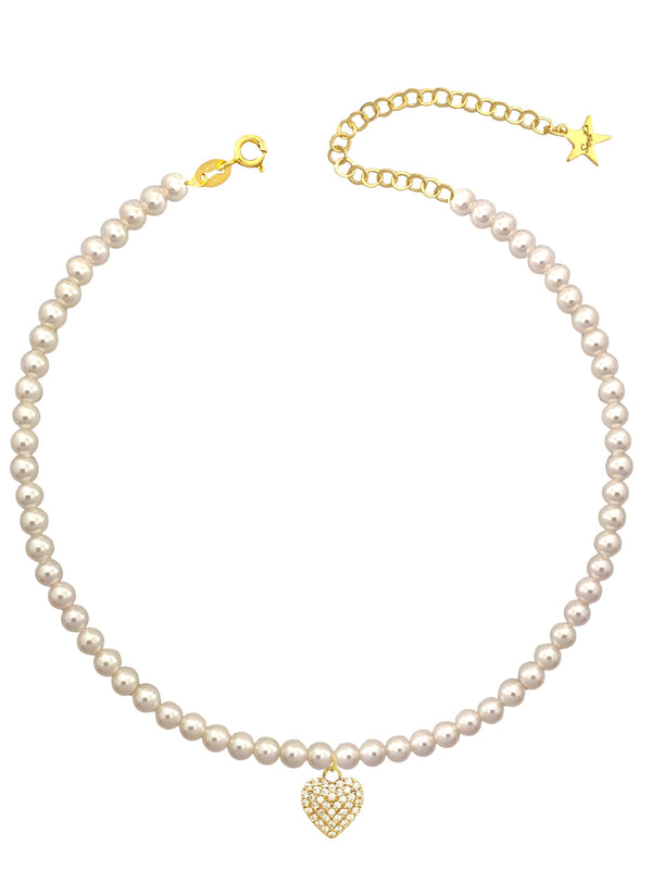 Collana heart pearl