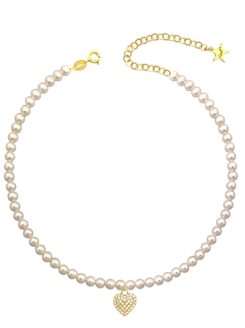 Collana heart pearl