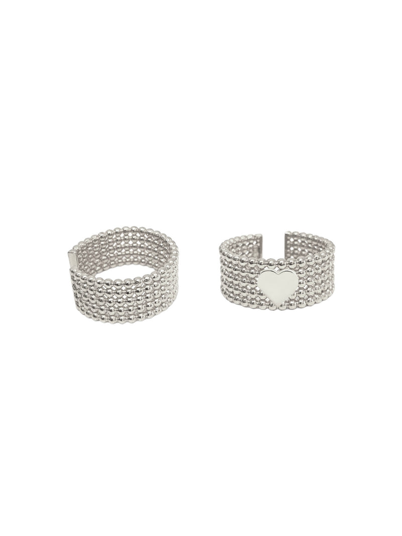 Anello fascia pomellata con cuore
