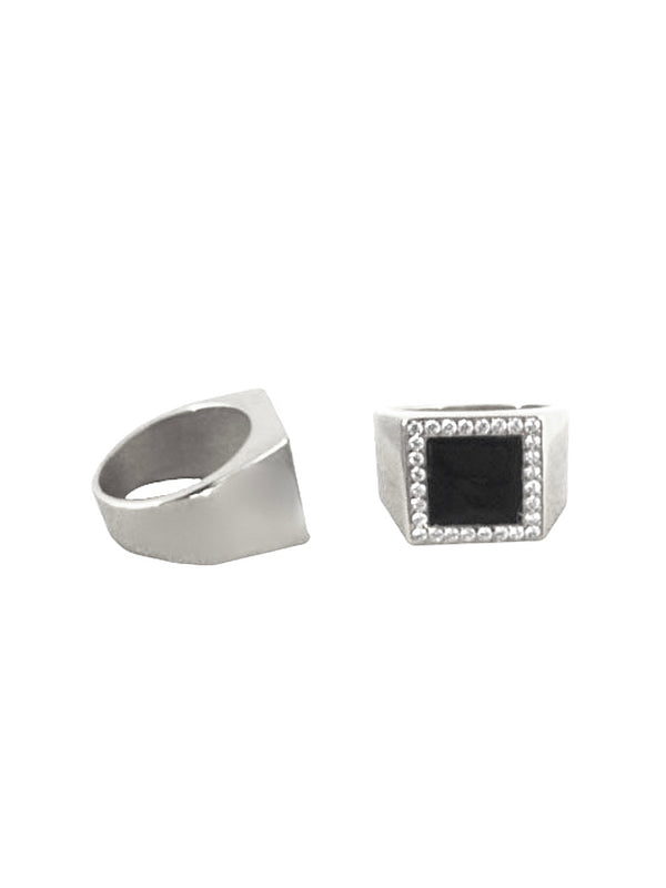 Anello Chevalier square black