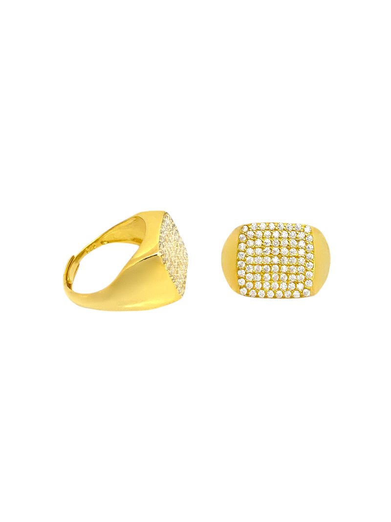 Luxury square Chevalier ring