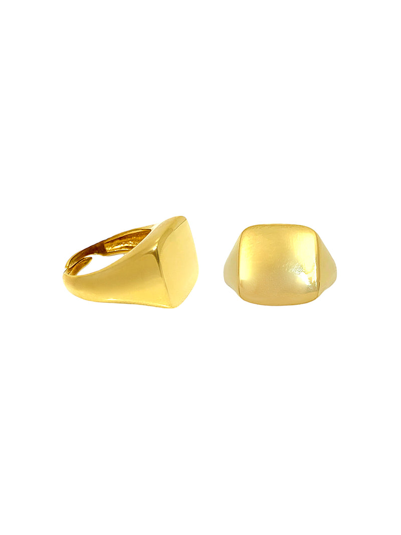 Anello Chevalier quadrato liscio