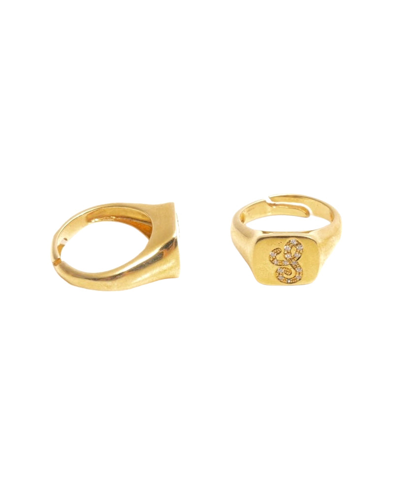 Anello Chevalier letter Luxury Square