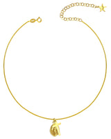 Necklace with cross and holy card