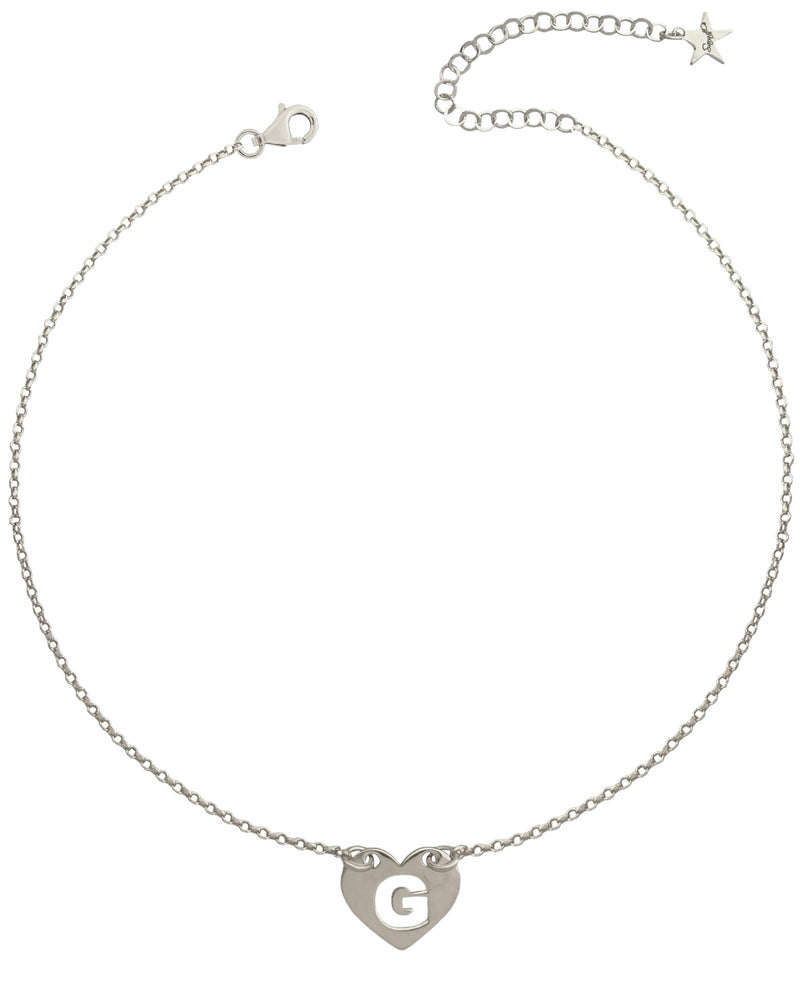 Collana  cuore e lettera traforata