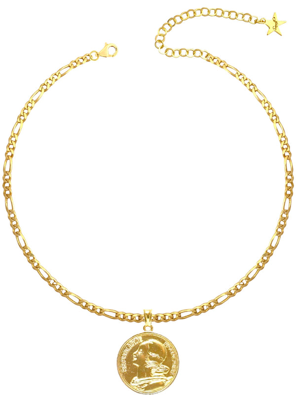 Necklace with ancient coin
