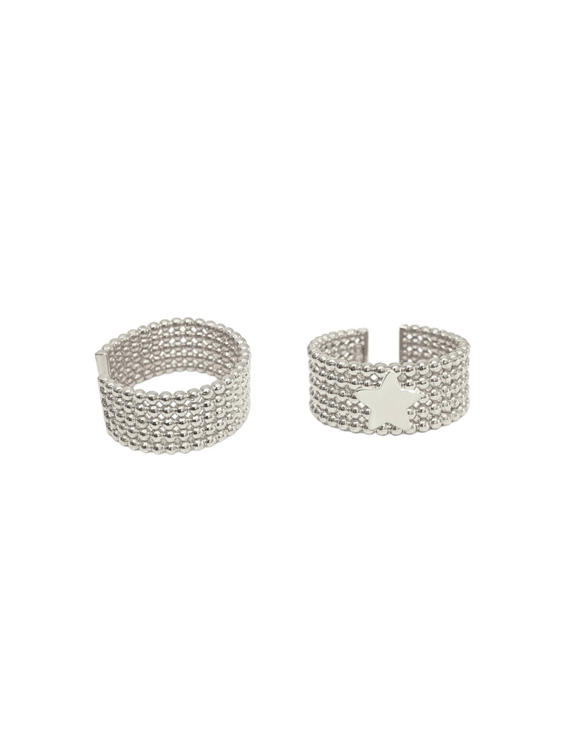 Anello fascia pomellata con stella