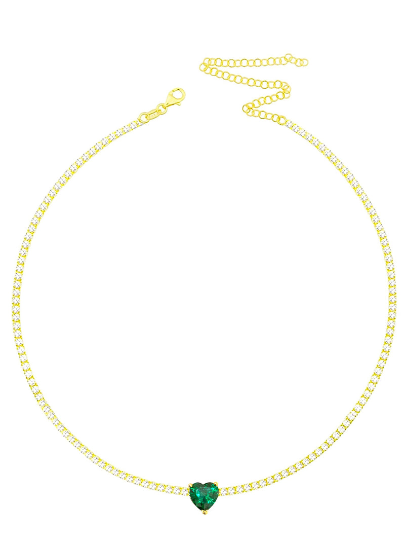 Emerald heart choker