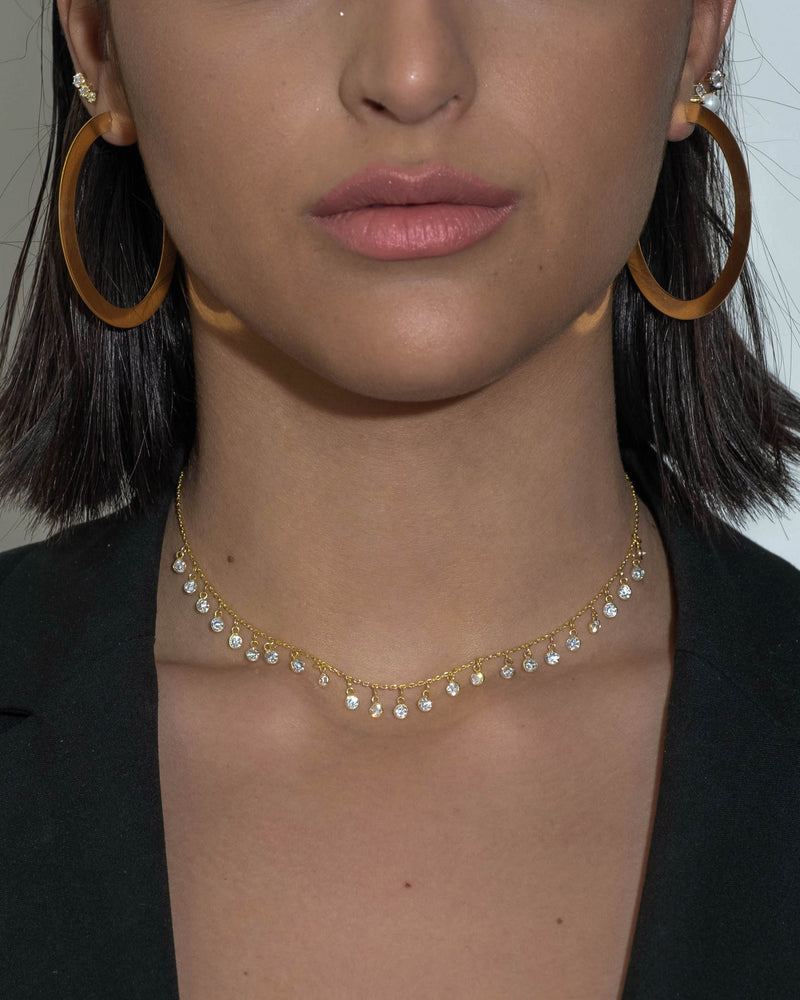 Necklace with pendant zircons