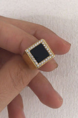 Anello Chevalier square black