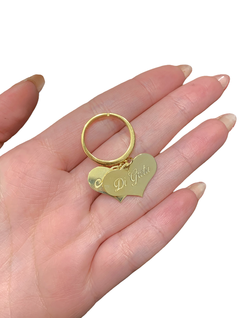 Anello charms cuori personalizzabili