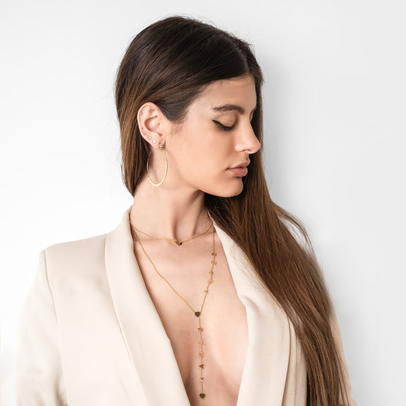 Collana  cuore e lettera traforata