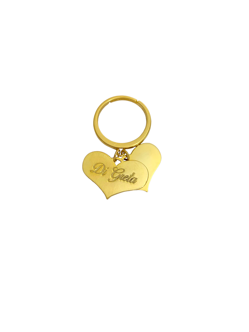 Ring with customizable heart charms