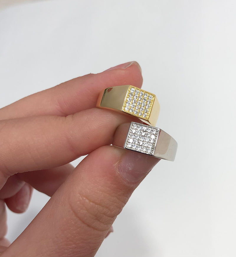 Anello Chevalier mini square