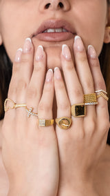 Anello Chevalier mini square