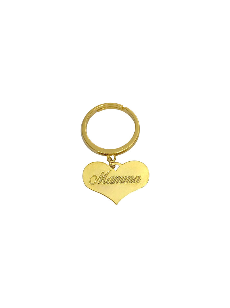 Anello charm cuore personalizzabile