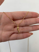 Necklace with gold horn