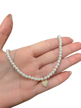 Collana heart pearl