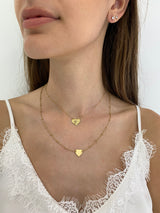 Necklace with heart and letter in zircons