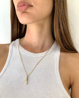 Necklace with gold horn
